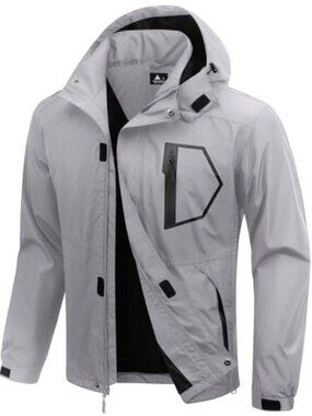 Men's Lightweight Waterproof Rain Jacket Windbreaker with Hood